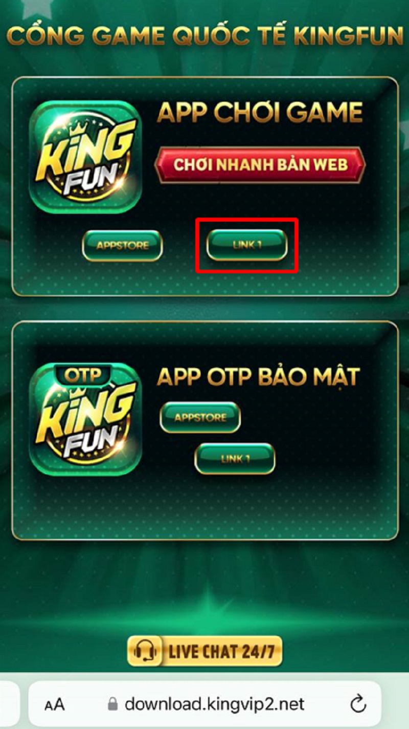 Hướng dẫn cách tải về App Kingfun
